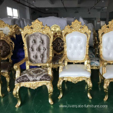 luxury royal style gold wedding bishop throne chairs